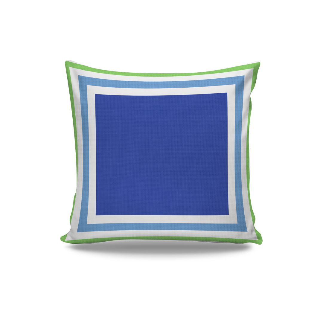 blue green square cushions